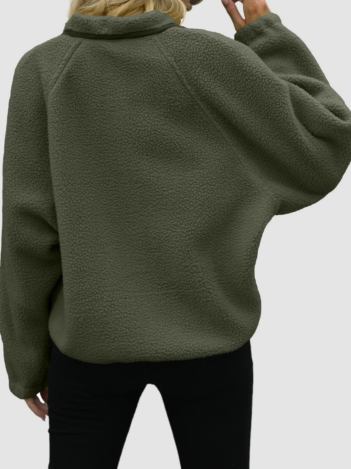 Sherpa-Jacke mit Druckknöpfen und Taschen