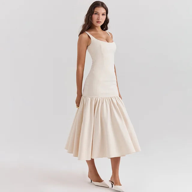 Spaghetti Strap Elegant Hem Dress