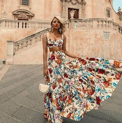 Plus Size 3XL Bohemian Beach Print Dress Sexy Party Night Elegant Maxi White Dress