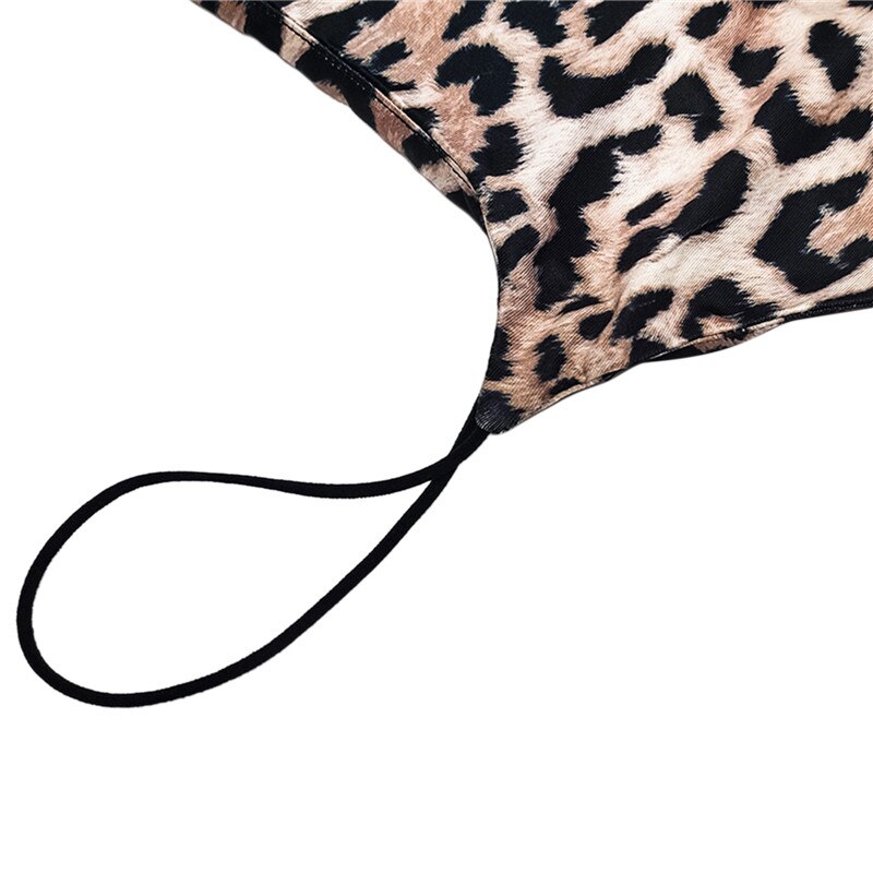 Sexy Leopard Print Backless Women Dress Sleeveless Strap Female Party Long Maxi Dress