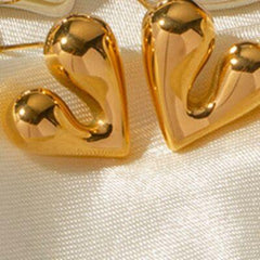 Pendientes de acero inoxidable con forma de corazón