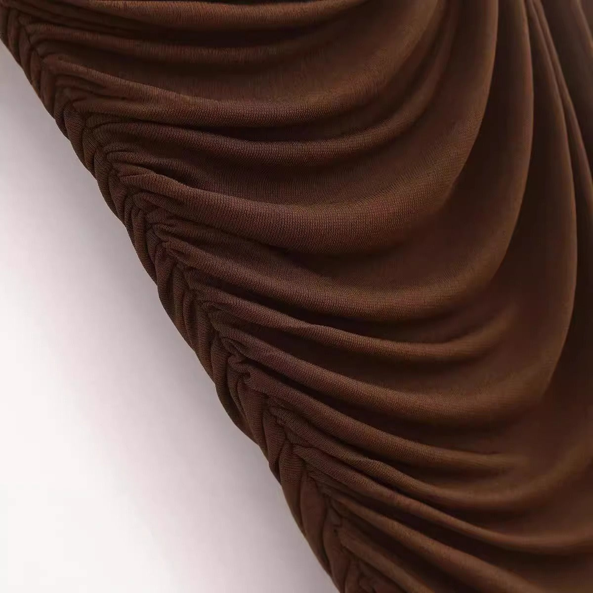 pleated decorative slim asymmetric dress