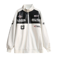 Chaqueta acolchada con letras de motociclista de High Street