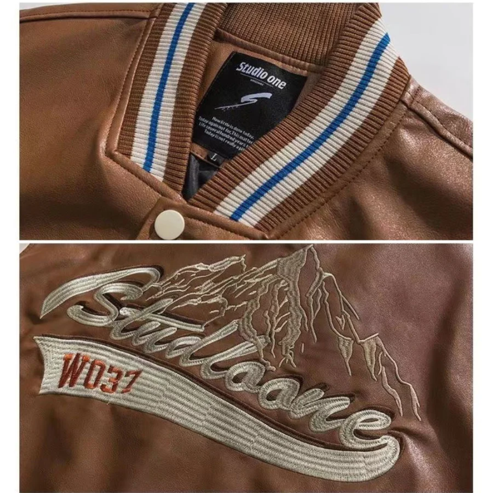 Chaqueta de PU de montaña vintage americana