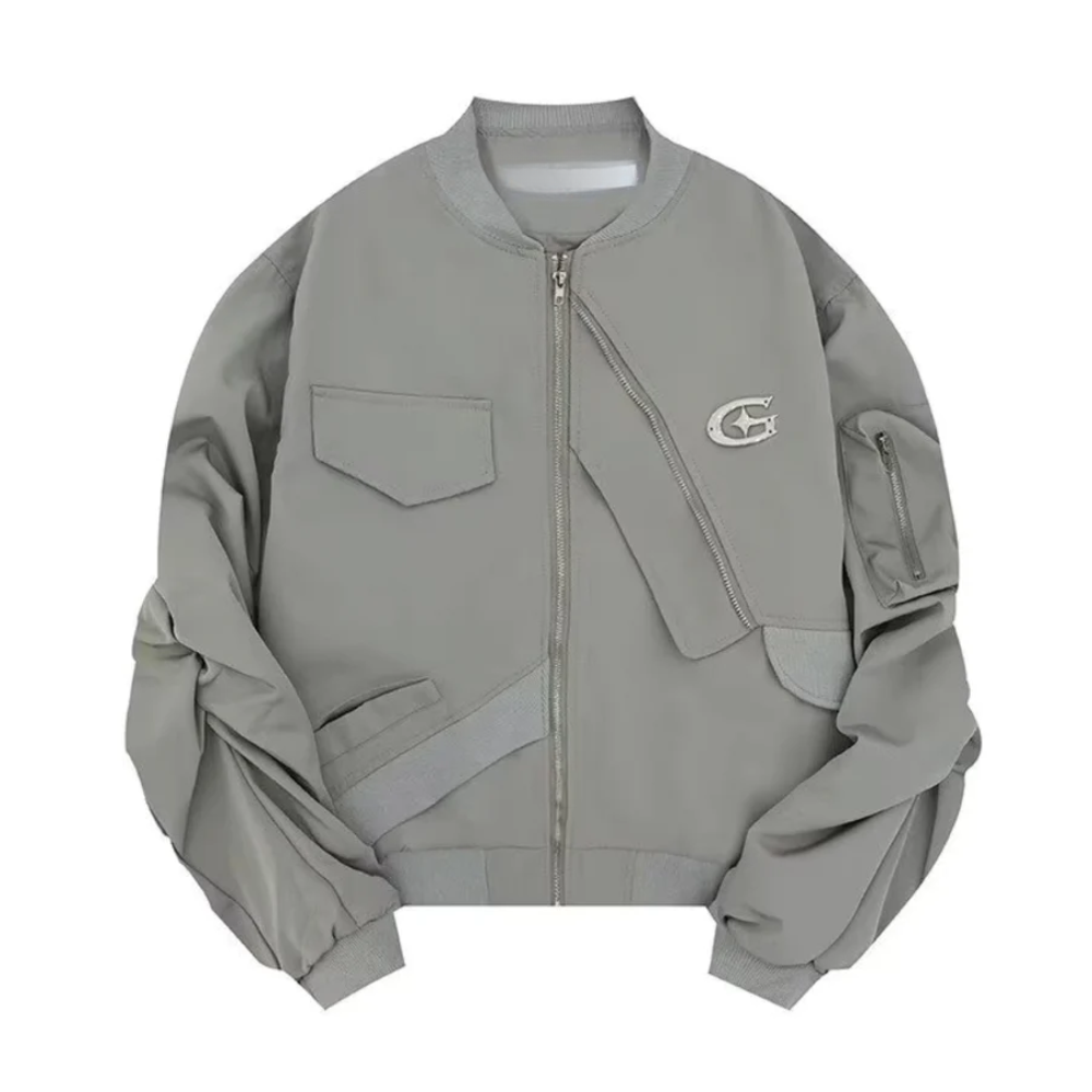 Chaqueta vintage con bolsillos irregulares