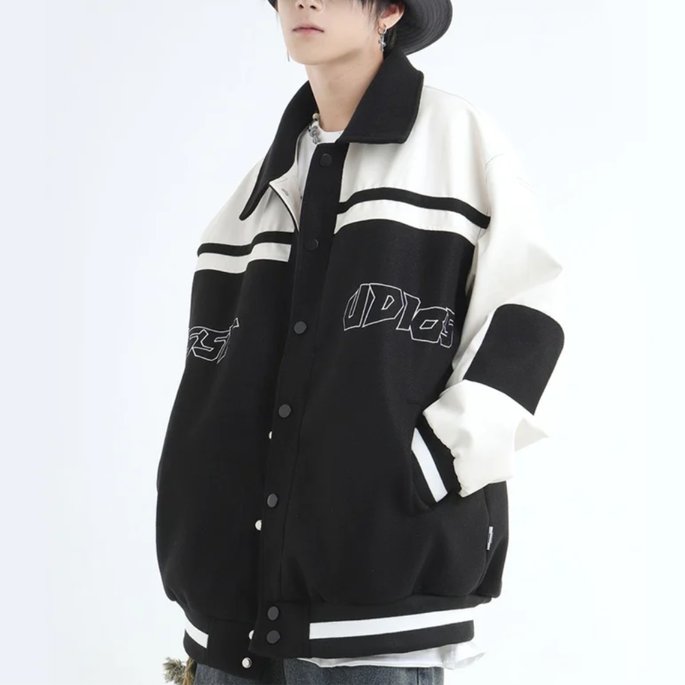 Chaqueta vintage con solapas de patchwork