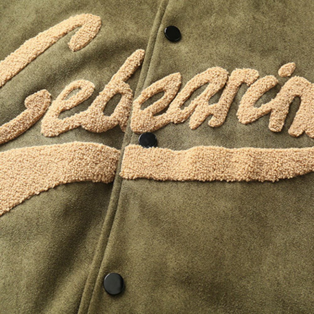 Chaqueta de béisbol de terciopelo de piel de ciervo