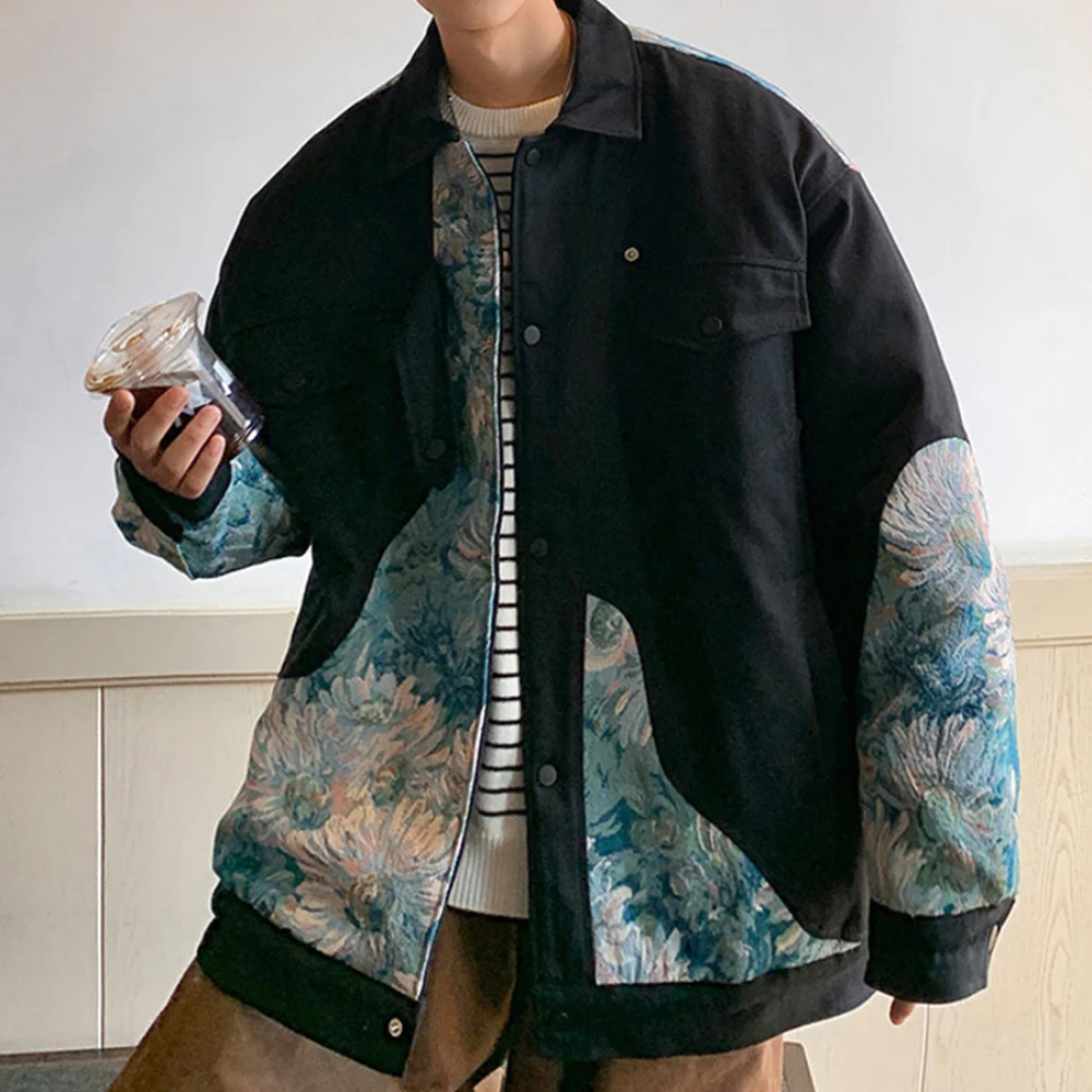 Chaqueta con patrón de bordado japonés