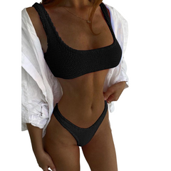 Conjunto de bikini y tanga push up brasileño para mujer