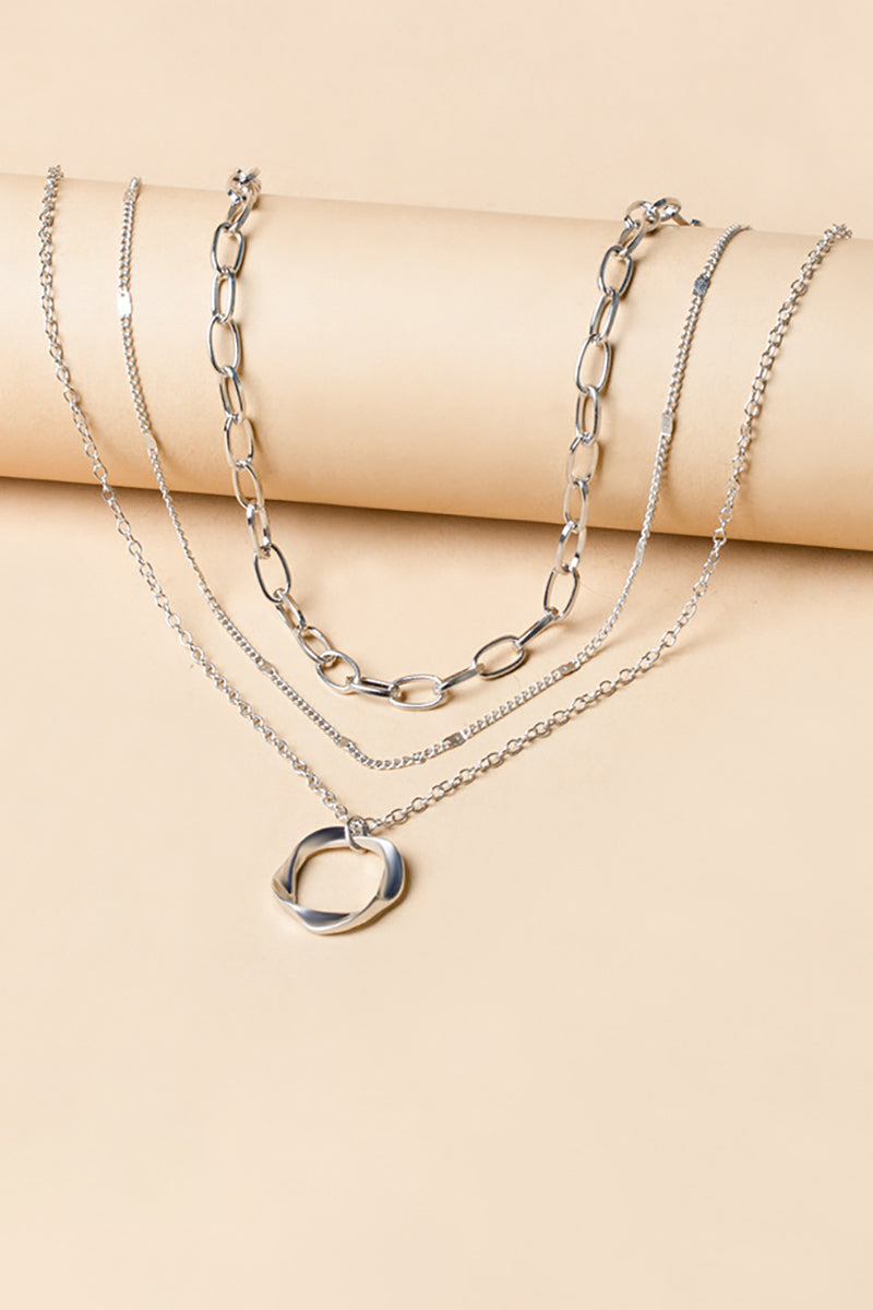Mobius Strip Pendants Alloy Layered Necklace - Gold