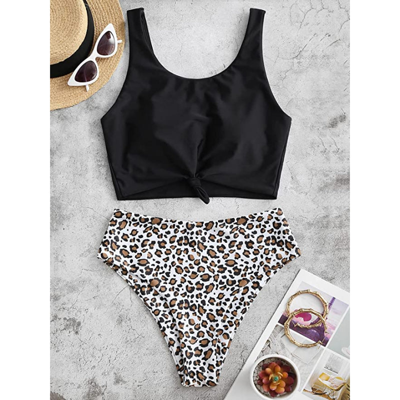 Women's Scoop Neck Two Pieces Tankini Set