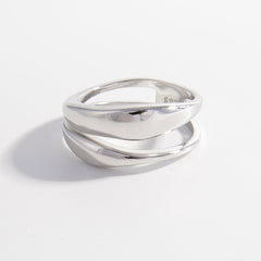 Doppellagiger Ring aus 925er Sterlingsilber