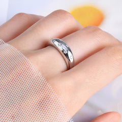 925 Sterling Silber eingelegter Moissanit-Sternring