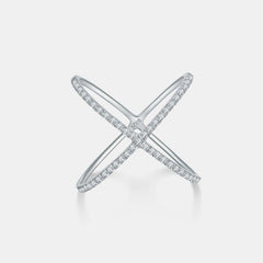 925 Sterling Silber Moissanit Crisscross Ring