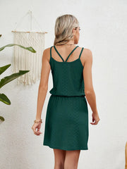 Hollow swimsuit cover cross back bohemian dress