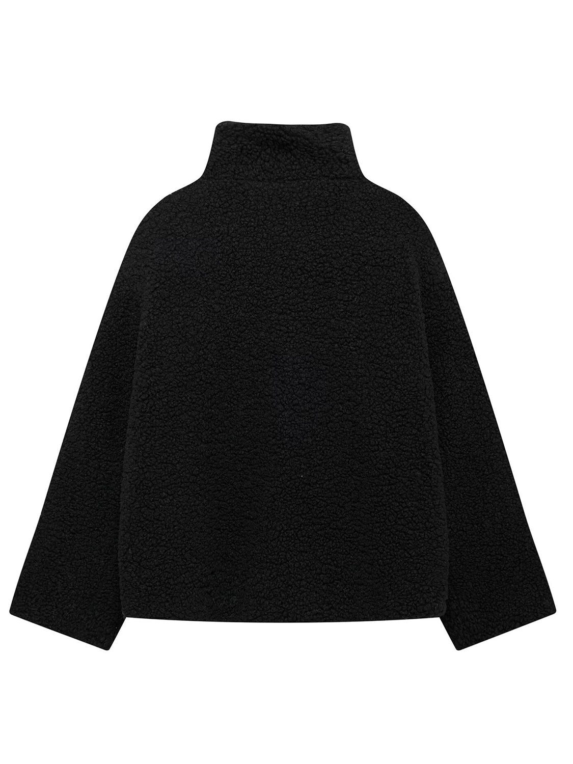 Plüschjacke mit Rollkragen und langen Ärmeln und Reißverschluss