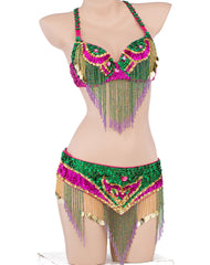 Sequins Beaded Belly Dance Costume