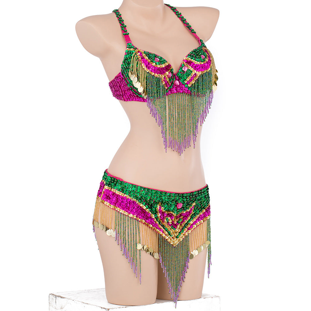 Sequins Beaded Belly Dance Costume