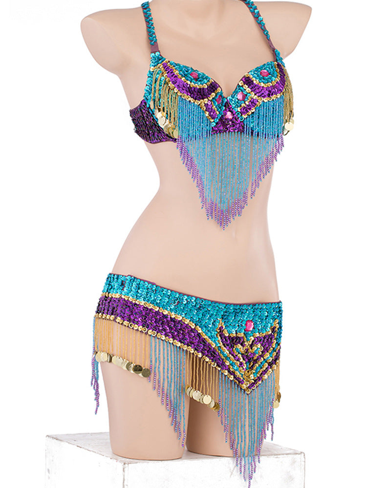 Sequins Beaded Belly Dance Costume