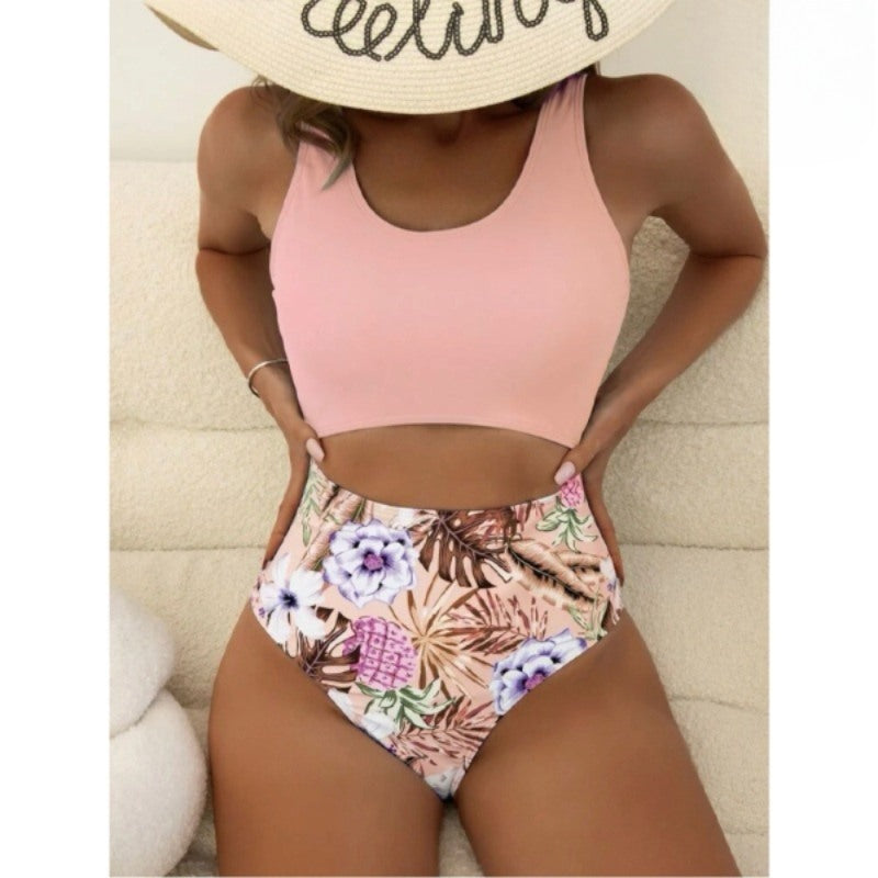 Bikini con estampado de cobertura completa para mujer