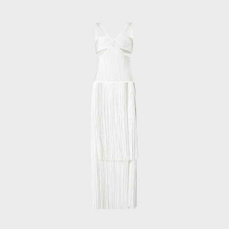Suspenders, Fringe, Party Club, Street Socialite Elegant Bandage Dress