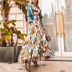 Plus Size 3XL Bohemian Beach Print Dress Sexy Party Night Elegant Maxi White Dress