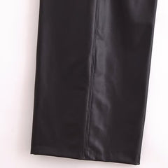 Asymmetric dress, long skirt, temperament, slim fit, hip hugging, faux leather pleated dress
