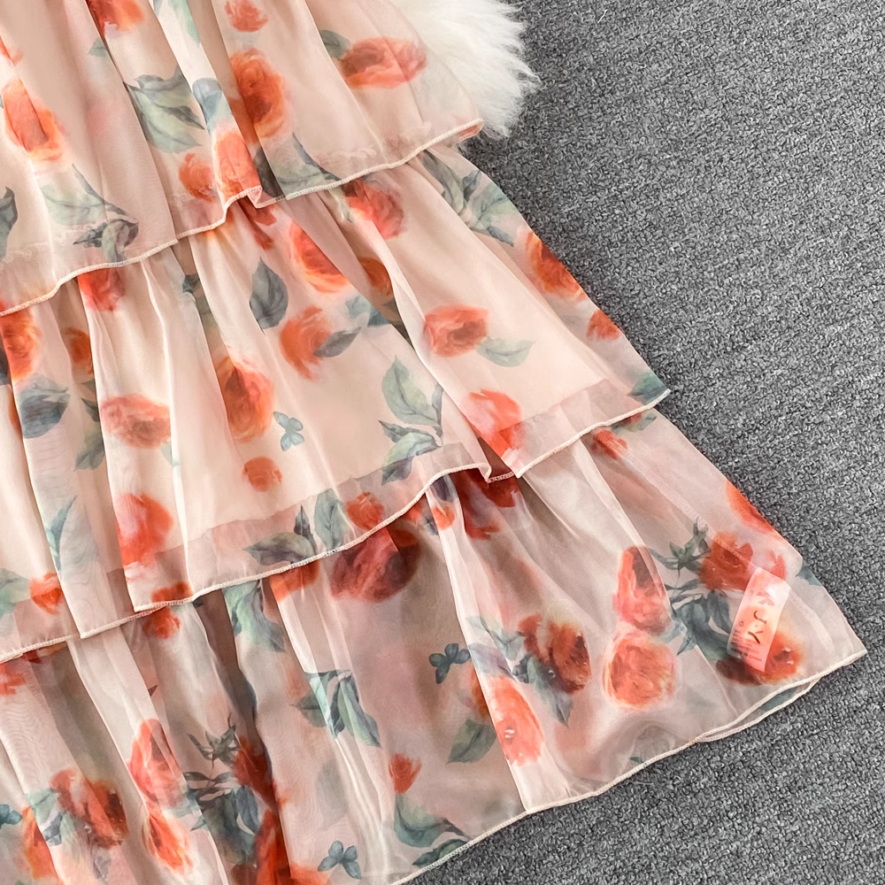 A-line Chiffon Floral Dress