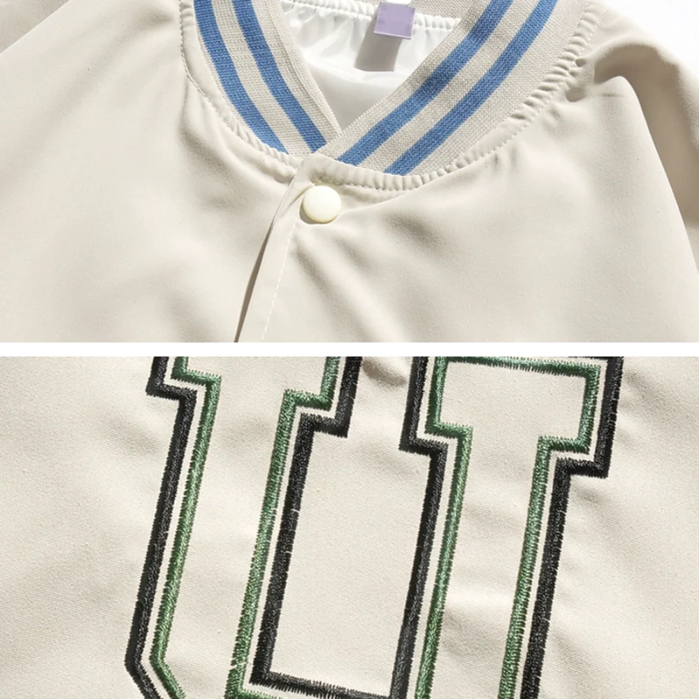 Casual Checkerboard Baseball Uniform Jacket