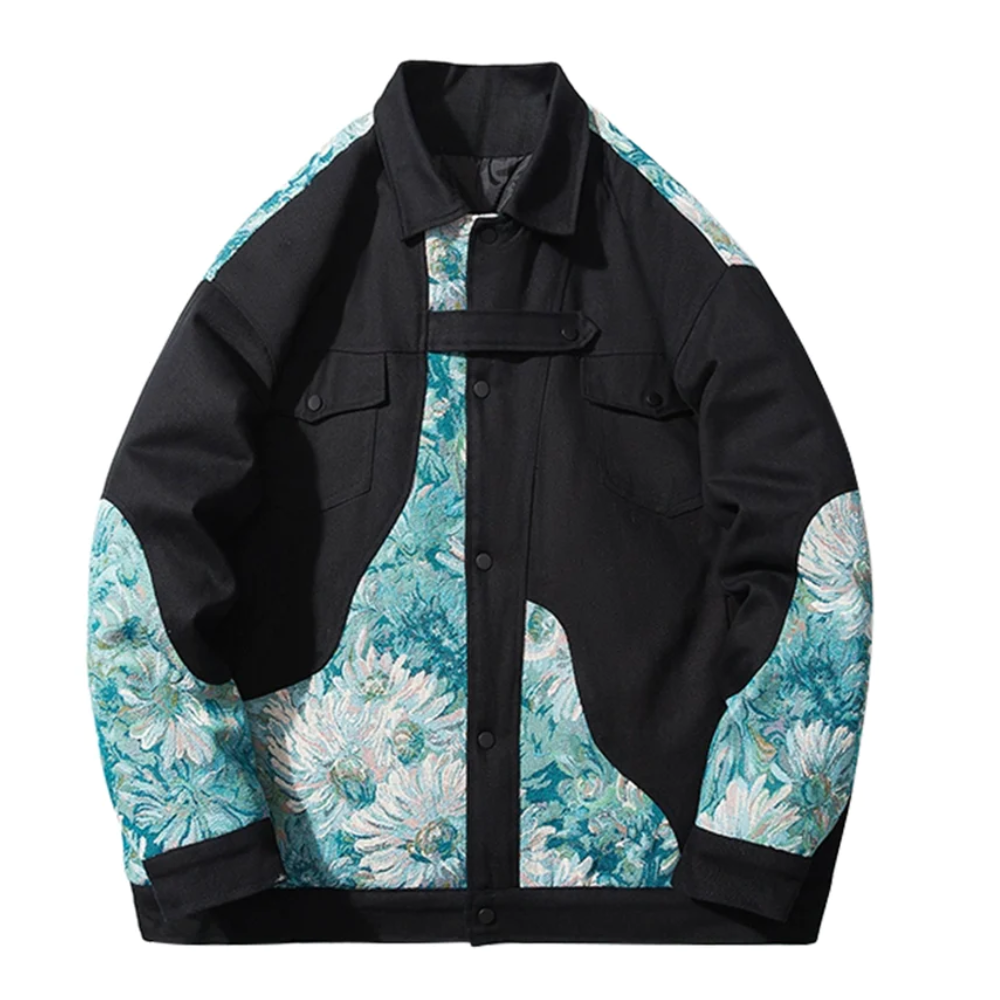 Chaqueta con patrón de bordado japonés