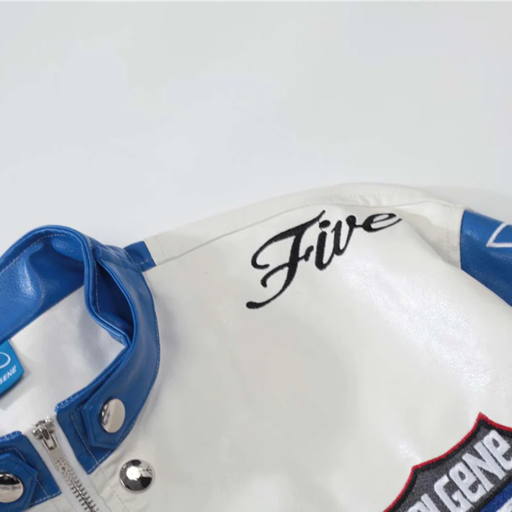Chaqueta retro de cuello alto para motociclista de calle