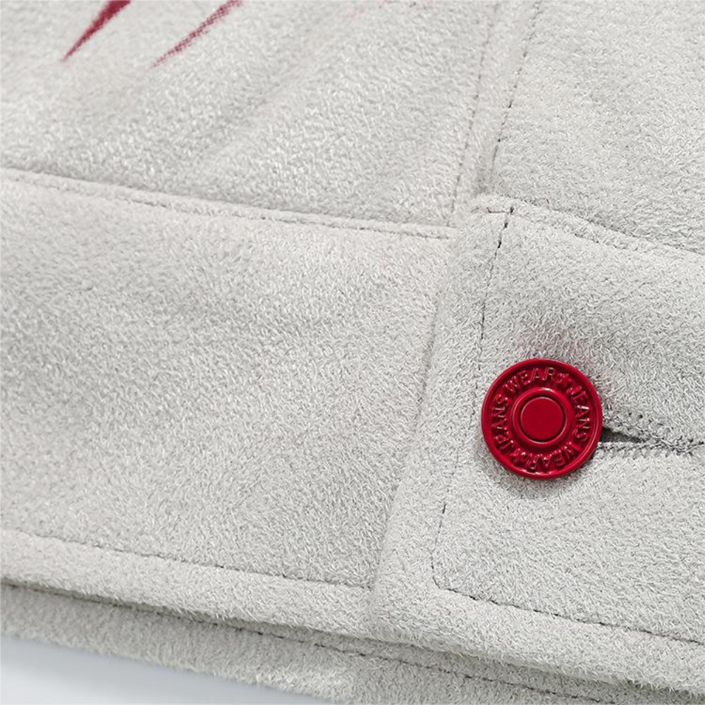 Chaqueta de gamuza con gráfico de ángel vintage