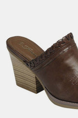 Mules gruesos sin cordones con punta puntiaguda Forever Link