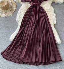 Cute A line dress off shoulder dress maxi dress