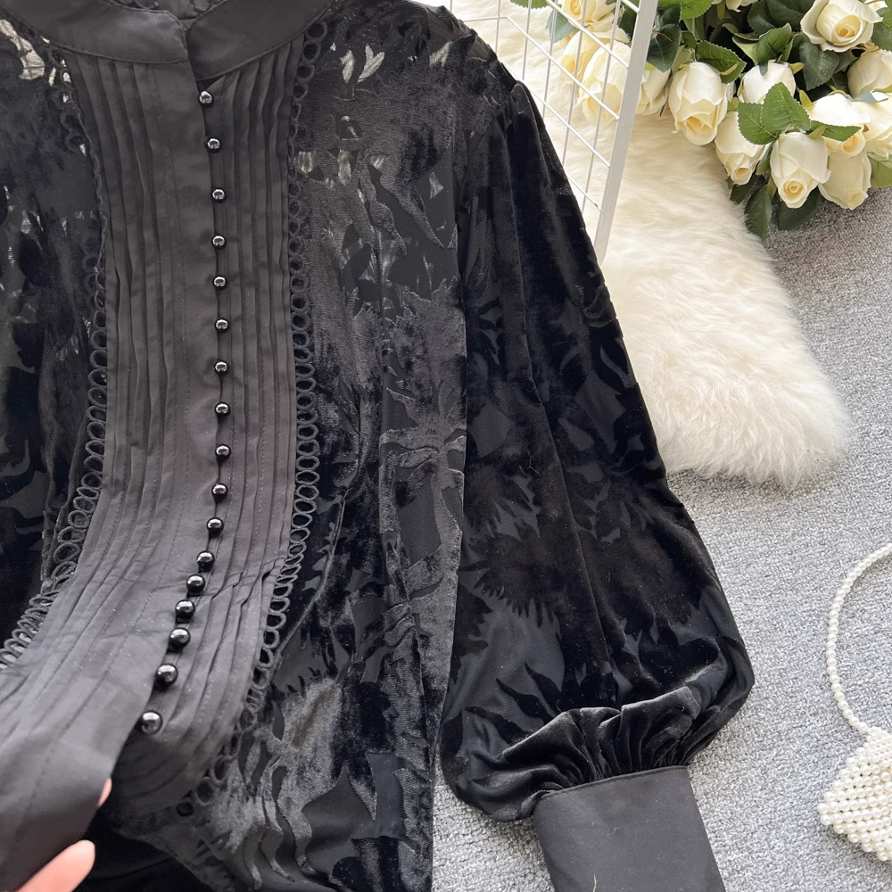 Women's Puff Sleeve Lace Blouses