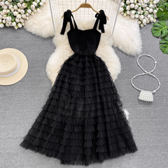 Black A-line Tulle Dress