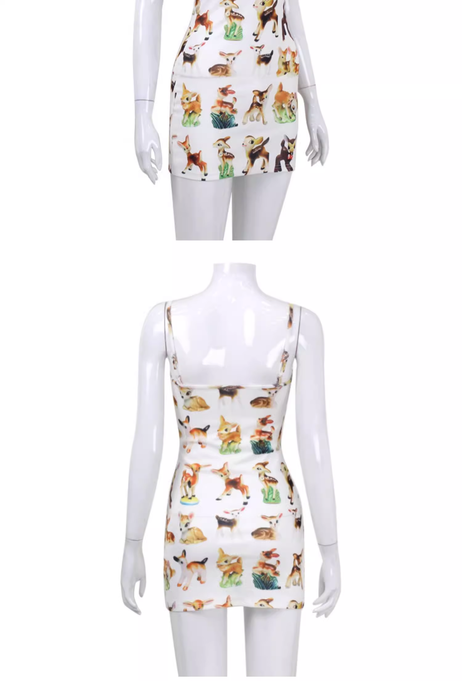 Deer print mini slip dress