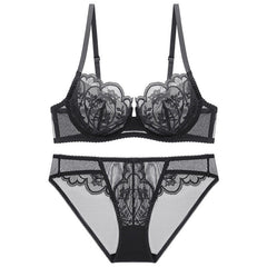 Petal Shaped Ultra-Thin Push-up Bra And Panty Set