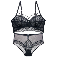 Ultra-thin Cup Classic Bandage Push-Up Bra Set