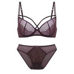 Ultra Thin Transparent Lace Push Up Bralette Set