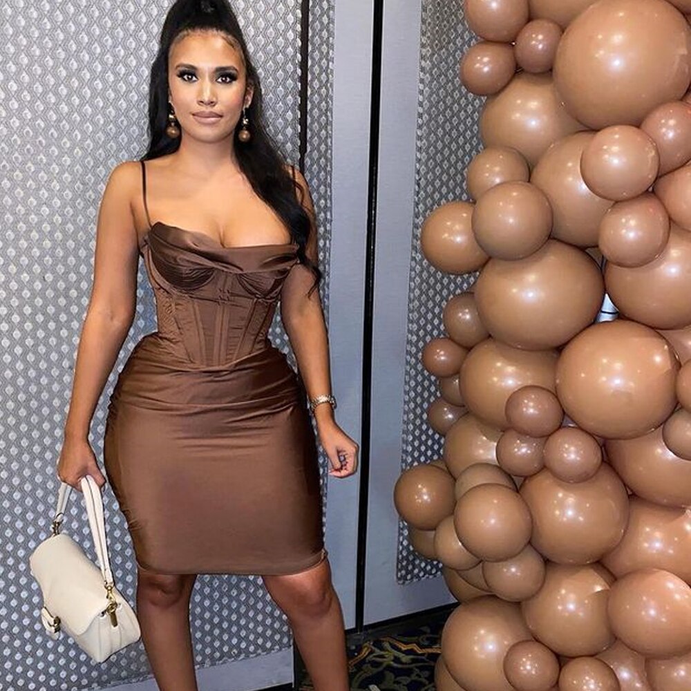 Double Layer Satin Bodycon Dress Women Party Dress White House of Cb Bodycon Dress Celebrity Evening Club Dress