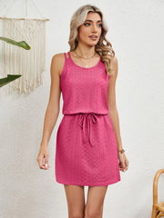 Hollow swimsuit cover cross back bohemian dress