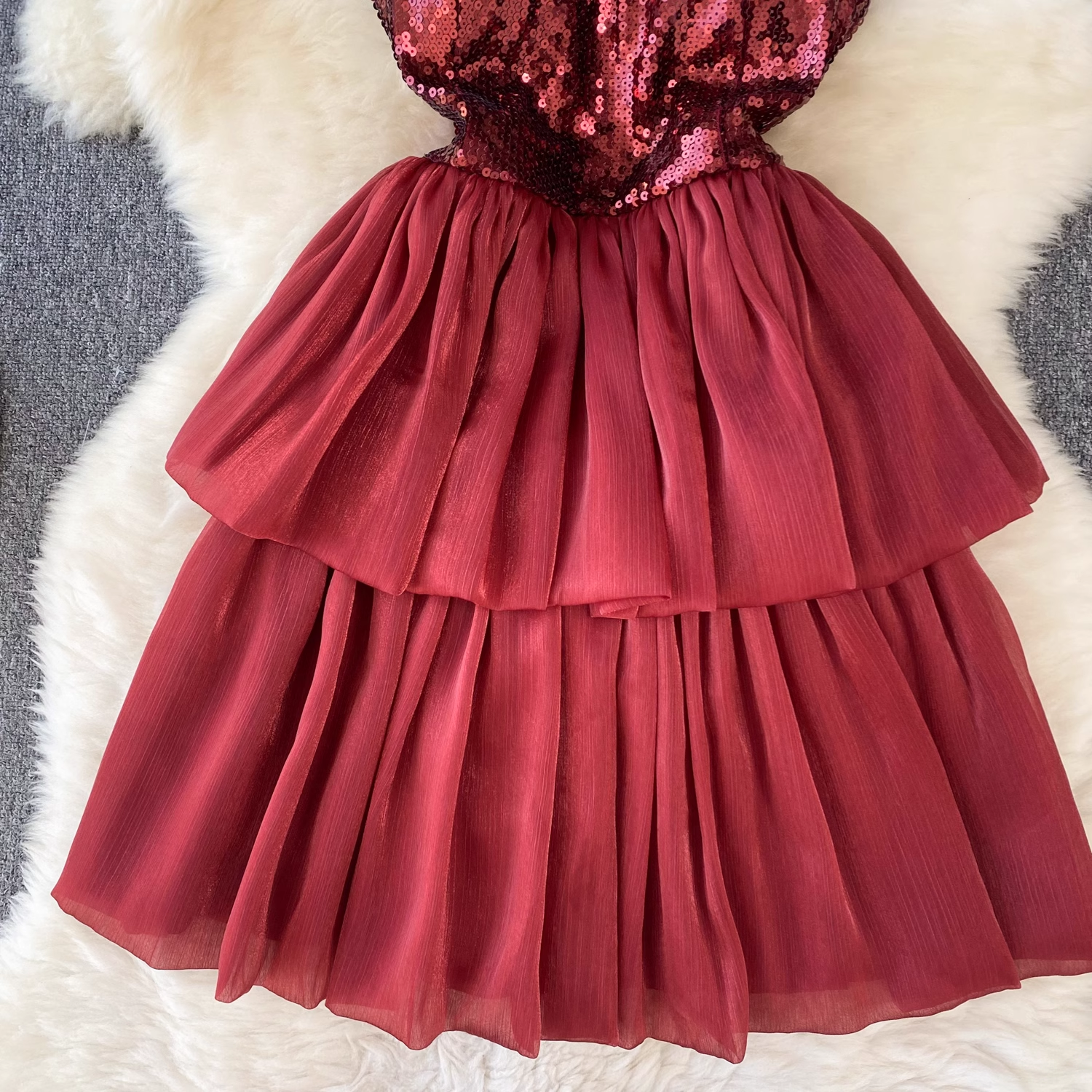 Vestido de fiesta rojo corte A