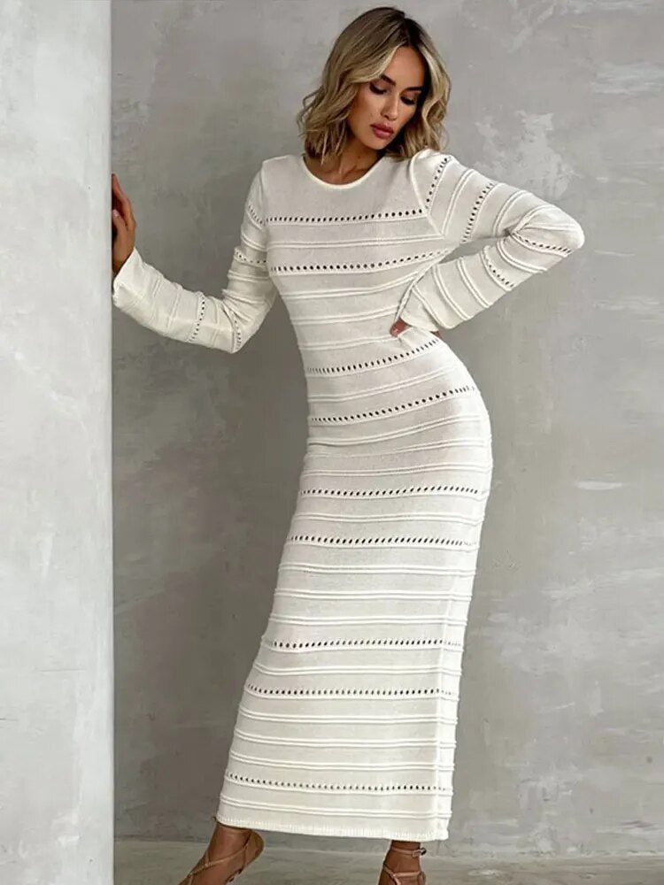 O Neck Long Sleeveless Bodycon Dresses