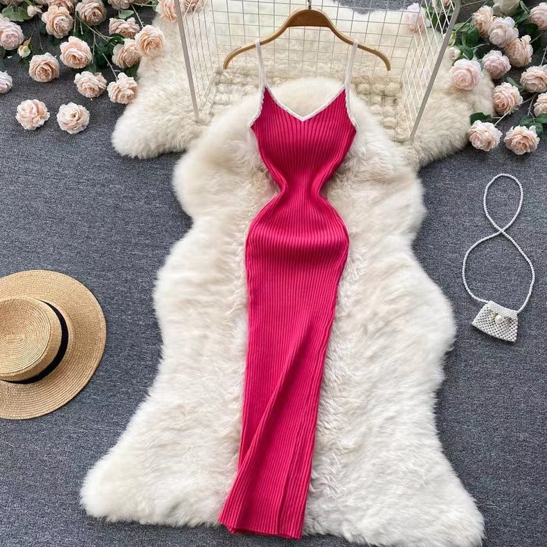 Sexy Package Hips Slim Elastic Knit Bodycon Dress Female