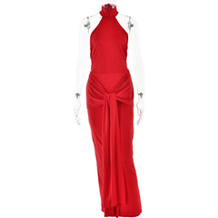 Round neck strappy dress, sexy hot girl backless tight long dress