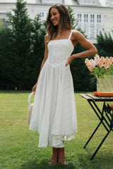 sleeveless camisole irregular hem long dress