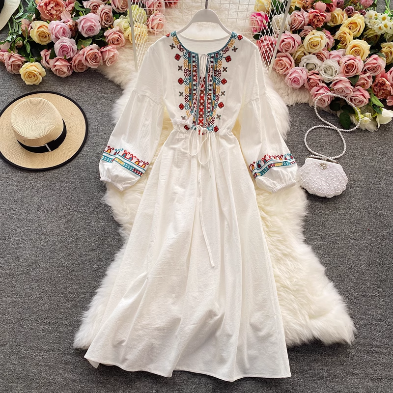 Women's beach vacation dress bohemian beach dress