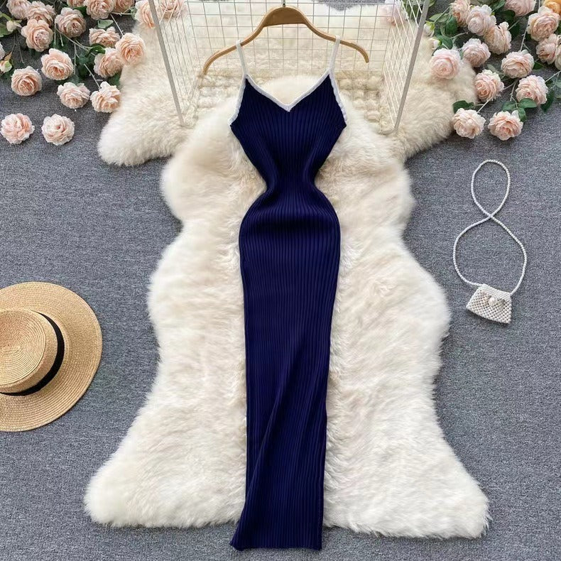 Sexy Package Hips Slim Elastic Knit Bodycon Dress Female