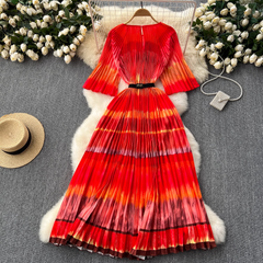 A-line pleated dress